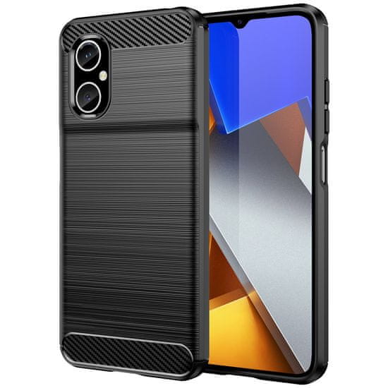 slomart carbon case cover za xiaomi redmi note 11e /redmi 10 5g / redmi 10 prime+ 5g / poco m4 5g fleksibilen silikonski carbon cover črn