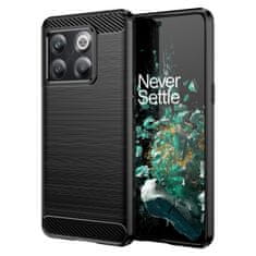 slomart carbon case etui za oneplus 10t / oneplus ace pro upogljiv silikonski karbon ovitek črn