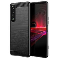 slomart carbon case ovitek za sony xperia 1 iv upogljiv silikonski carbon ovitek črn