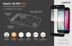 Aligator Zaščitno kaljeno steklo GLASS PRINT Vivo Y55 (5G), črno, lepilo za celoten zaslon