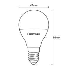 LUMILED 6x LED žarnica E14 P45 10W = 75W 990lm 3000K Toplo bela 180°