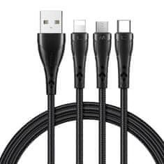 Mcdodo Kabel 3v1 usb v usb-c / lightning / micro usb, ca-6960, 1,2 m (črn)