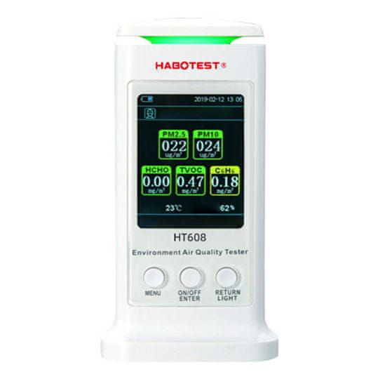 Habotest Habotest HT608 inteligentni detektor kakovosti zraka, PM 2,5, PM10, benzen