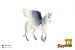 Konj s krili belo-siva zooted plastika 14cm
