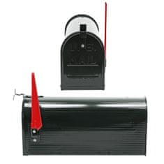 Ameriški poštni nabiralnik s stenskim nosilcem, črn