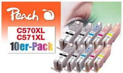 Peach združljiva kartuša Canon PGI-570XL/CLI-571XL Com pack, 4x13 ml,1xčrna,1xčrna,1xčrna,1x magenta,1x rumena, 1x23ml črna