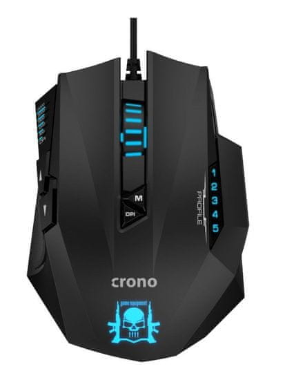 Crono CM648/Nemščina/Optični/desnoročni/4.000 DPI/Brezžični USB/črno-modri