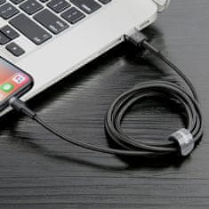 BASEUS Trajni najlonski kabel USB Iphone Lightning kabel QC3.0 2A 3M črno-siv