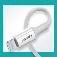 Ugreen Kabel za iPhone MFi USB-C - Lightning 20W 3A 1m bel