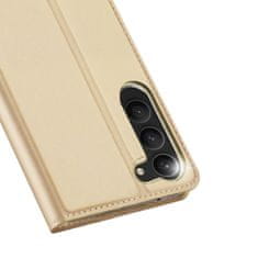 slomart dux ducis skin pro case za samsung galaxy s23 flip card wallet stand gold