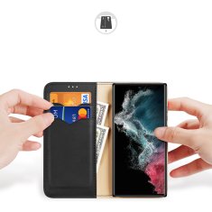 slomart etui dux ducis hivo ovitek za samsung galaxy s23 ultra s preklopnim stojalom za denarnico, ki blokira rfid, črna