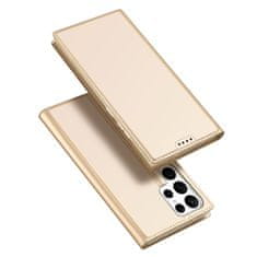 slomart dux ducis skin pro etui za samsung galaxy s23 ultra flip card wallet stand gold