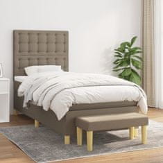 Vidaxl Box spring postelja z vzmetnico taupe 100x200 cm blago