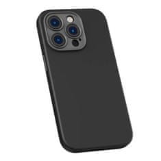 BASEUS zaščitni komplet liquid silica magnetic case in kaljeno steklo za iphone 14 pro max (black)