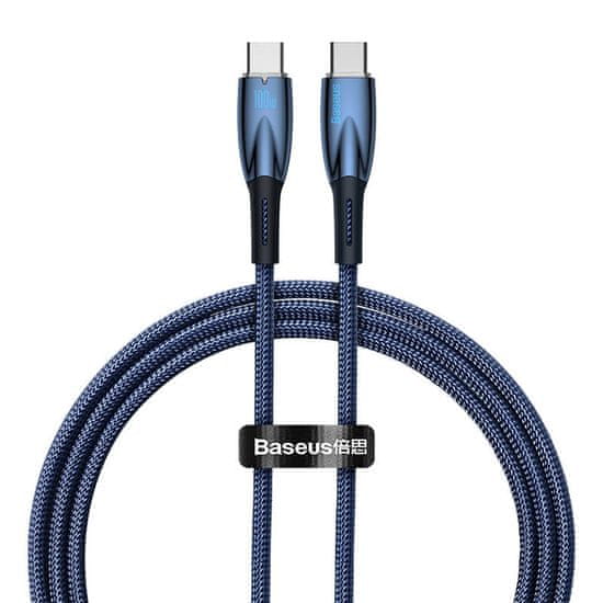 BASEUS kabel usb-c za usb-c glimmer, 100 W, 1 m (modri)