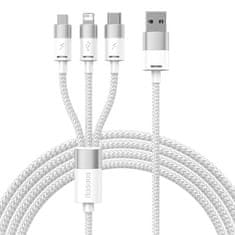 BASEUS Kabel USB 3v1 Baseus serije StarSpeed, USB-C + Micro + Lightning 3,5A, 1,2 m (bel)