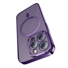 NEW Baseus Glitter magnetno ohišje za iPhone 14 Pro (vijolično) + kaljeno steklo + komplet za čiščenje