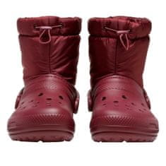 Crocs Škornji bordo rdeča 38 EU Classic Lined Neo Puff