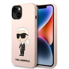 Karl Lagerfeld iphone 14 6,1" trdi ovitek roza/rožnata silikonska ikona magsafe