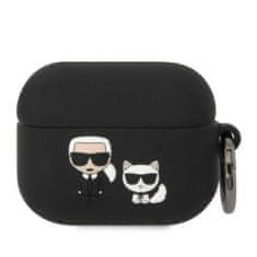 Karl Lagerfeld airpods pro cover črn/black silikonski karl & choupette