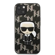 Karl Lagerfeld iphone 13 6.1" trdi ovitek črna/črna monogram iconic patch