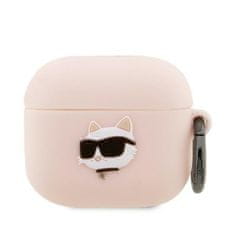 Karl Lagerfeld airpods 3 cover roza/pink silikon choupette head 3d