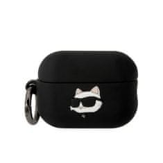 Karl Lagerfeld airpods pro 2 pokrovček črn/črn silikonski choupette head 3d