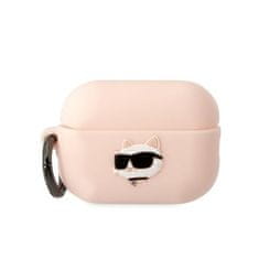 Karl Lagerfeld airpods pro 2 cover roza/pink silikon choupette head 3d