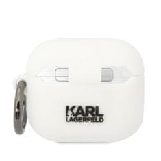 Karl Lagerfeld airpods 3 cover bel/white silikonski karl head 3d