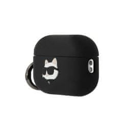 Karl Lagerfeld airpods pro 2 pokrovček črn/črn silikonski choupette head 3d