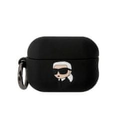 Karl Lagerfeld airpods pro 2 pokrovček črni/črni silikonski karl head 3d