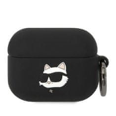 Karl Lagerfeld airpods pro pokrovček črn/črn silikonski choupette head 3d