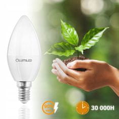 LUMILED 10x LED žarnica E14 B35 10W = 75W 990lm 3000K Toplo bela