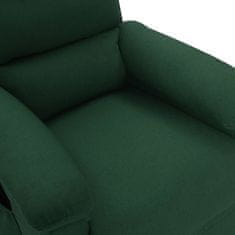 Vidaxl Zložljiv masažni stol, temno zelen, oblazinjen s tkanino