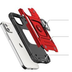 MG Ring Armor plastika ovitek za iPhone 14, rdeča