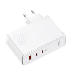 BASEUS GaN5 Pro hitri polnilec 2x USB-C + USB 140W bela