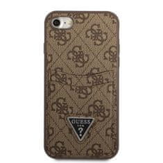 Guess iphone 7/8 se 2020 / se 2022 ovitek rjav/brown hardcase 4g triangle logo cardslot