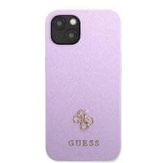 Guess iphone 13 mini 5,4" ovitek vijolična/vijolična trda torbica saffiano 4g majhen kovinski logotip