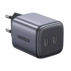 Ugreen cd294 omrežni polnilec, 2x usb-c, gan, pd3.0, qc4.0, 45W (siva)