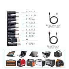 Choetech Solarni zložljivi 120W DC 3 xUSB polnilec črn