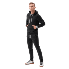 OMBRE Moški komplet jopica + hlače STYLE črne barve MDN120011 L