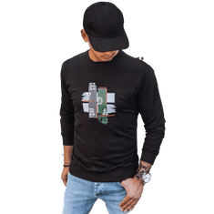 Dstreet Moški pulover s potiskom MAY črne barve bx5352 XXL