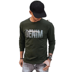 Dstreet Moški pulover s kaki potiskom DENIM bx5358 M