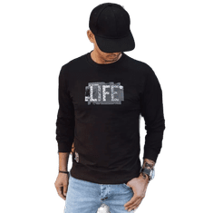 Dstreet Moški pulover s potiskom LIFE črne barve bx5360 M
