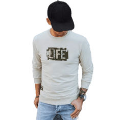 Dstreet Moški pulover z bež potiskom LIFE bx5361 3XL