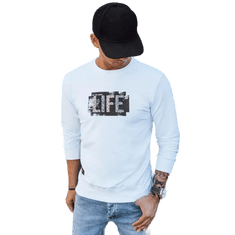 Dstreet Moški pulover s potiskom LIFE bel bx5362 3XL