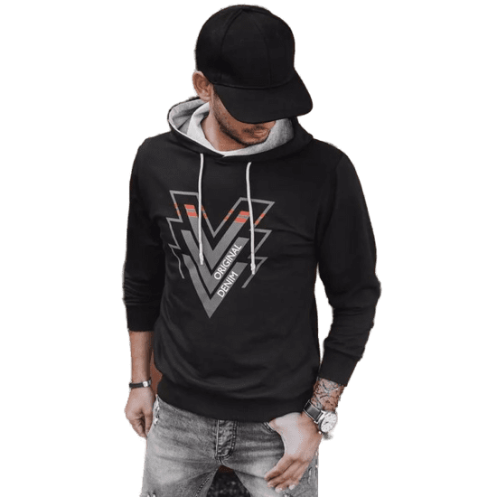 Dstreet Moški pulover s potiskom VID črne barve bx5388