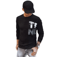 Dstreet Moški pulover s potiskom TIMA črn bx5374 XXL