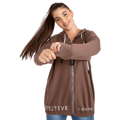 RELEVANCE Ženski pulover velikosti s kapuco SCARLET rjava RV-BL-8302.78_391585 Univerzalni