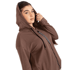 RELEVANCE Ženski pulover velike velikosti s kapuco in napisom LEOLA rjava RV-BL-8266.34P_391004 Univerzalni